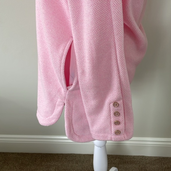 Candy pink button neck top - sweatshirt- small - Picture 3 of 7